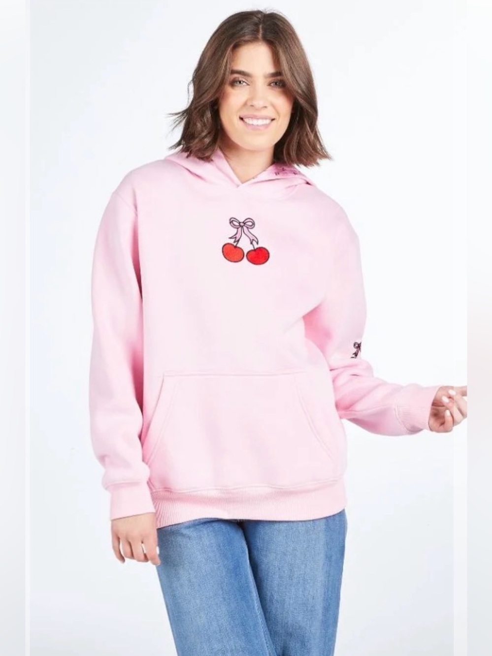 Simply Southern Embroidered NWT Cherry 🍒 Pullover Hoodie M